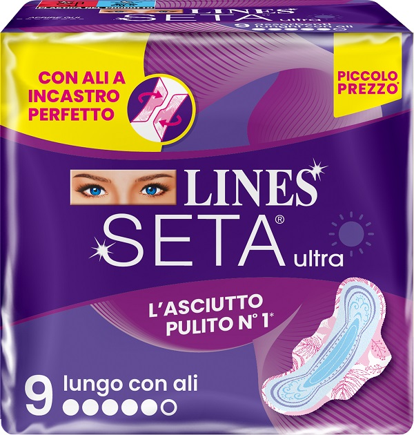 LINES SETA ULTRA ASSORBENTI LUNGO ALI DWCT 9 PEZZI - Angeli Pharm