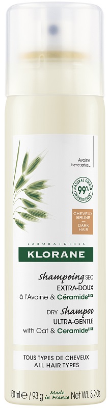 KLORANE SHAMPOO SECCO EXTRA DELICATO AVENA&CERAMIDE CAPELLI SCURI 150 ML - Angeli Pharm