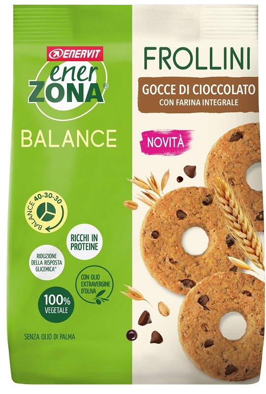 ENERZONA FROLLINI INTEGRALE GOCCE CIOCCOLATO 250 G - Angeli Pharm