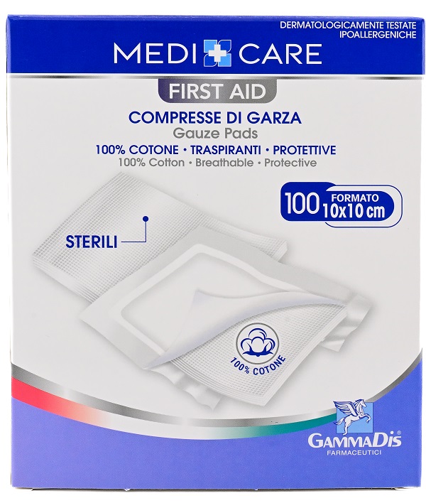 GARZA MEDICARE COTONE 10X10 CM 100 PEZZI - Angeli Pharm