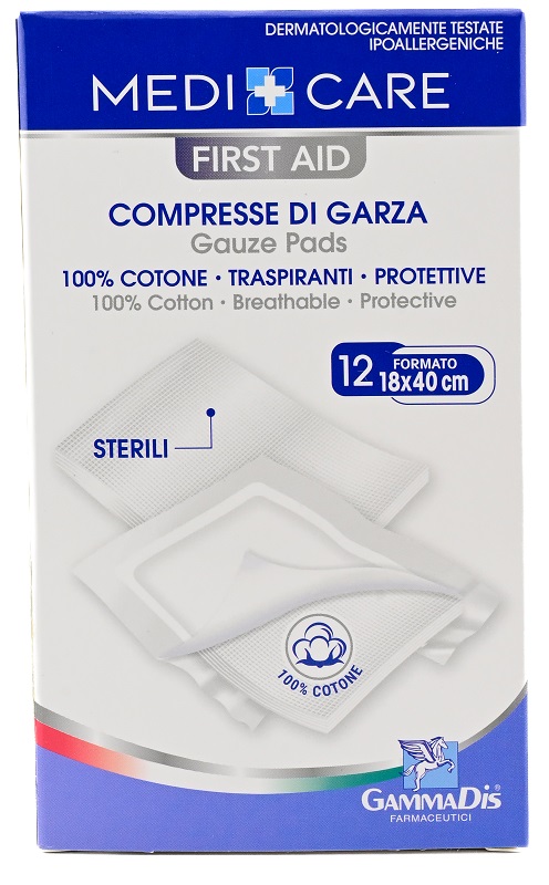GARZA MEDICARE COTONE 18X40 CM 12 PEZZI - Angeli Pharm