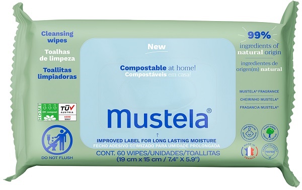 MUSTELA SALVIETTE COMPOSTABILI PROFUMATE 60 PEZZI - Angeli Pharm