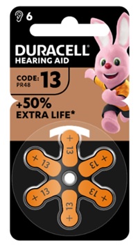 DURACELL EASY TAB 13 ARANCIO BATTERIA PER APPARECCHIO ACUSTICO 6 PEZZI - Angeli Pharm