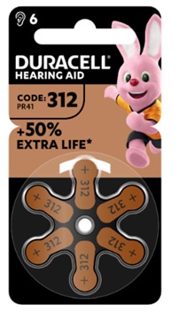 DURACELL EASY TAB 312 MARRONE BATTERIA PER APPARECCHIO ACUSTICO 6 PEZZI - Angeli Pharm