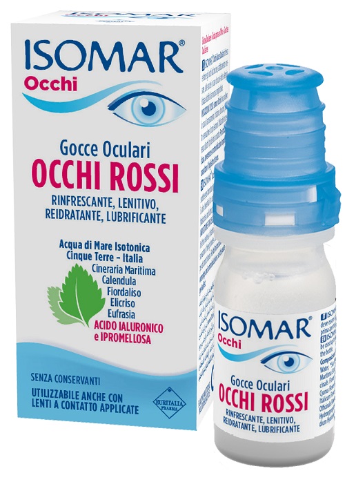 ISOMAR OCCHI ROSSI GOCCE OCULARI ACIDO IALURONICO 0,20% 10 ML - Angeli Pharm